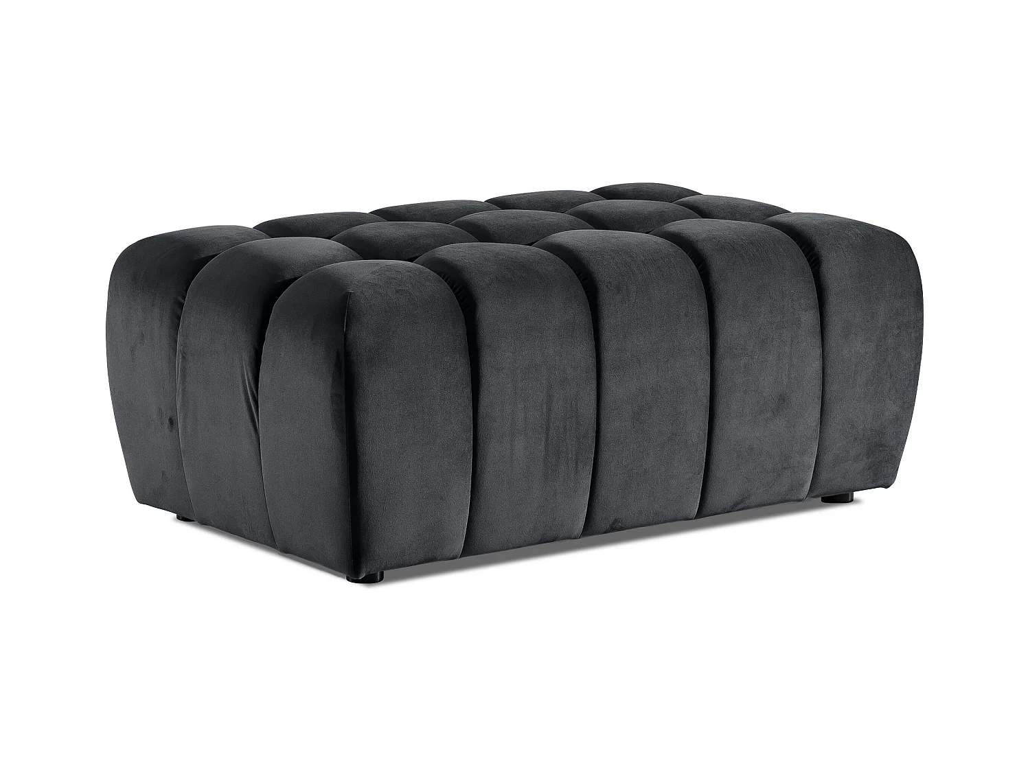 Pouf velours gris foncé Larko 102cm