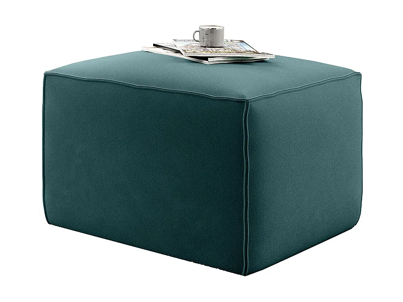 Pouf moderne velours vert Willace 88cm