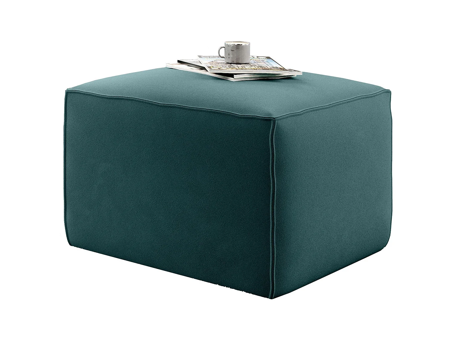 Pouf moderne velours vert Willace 88cm