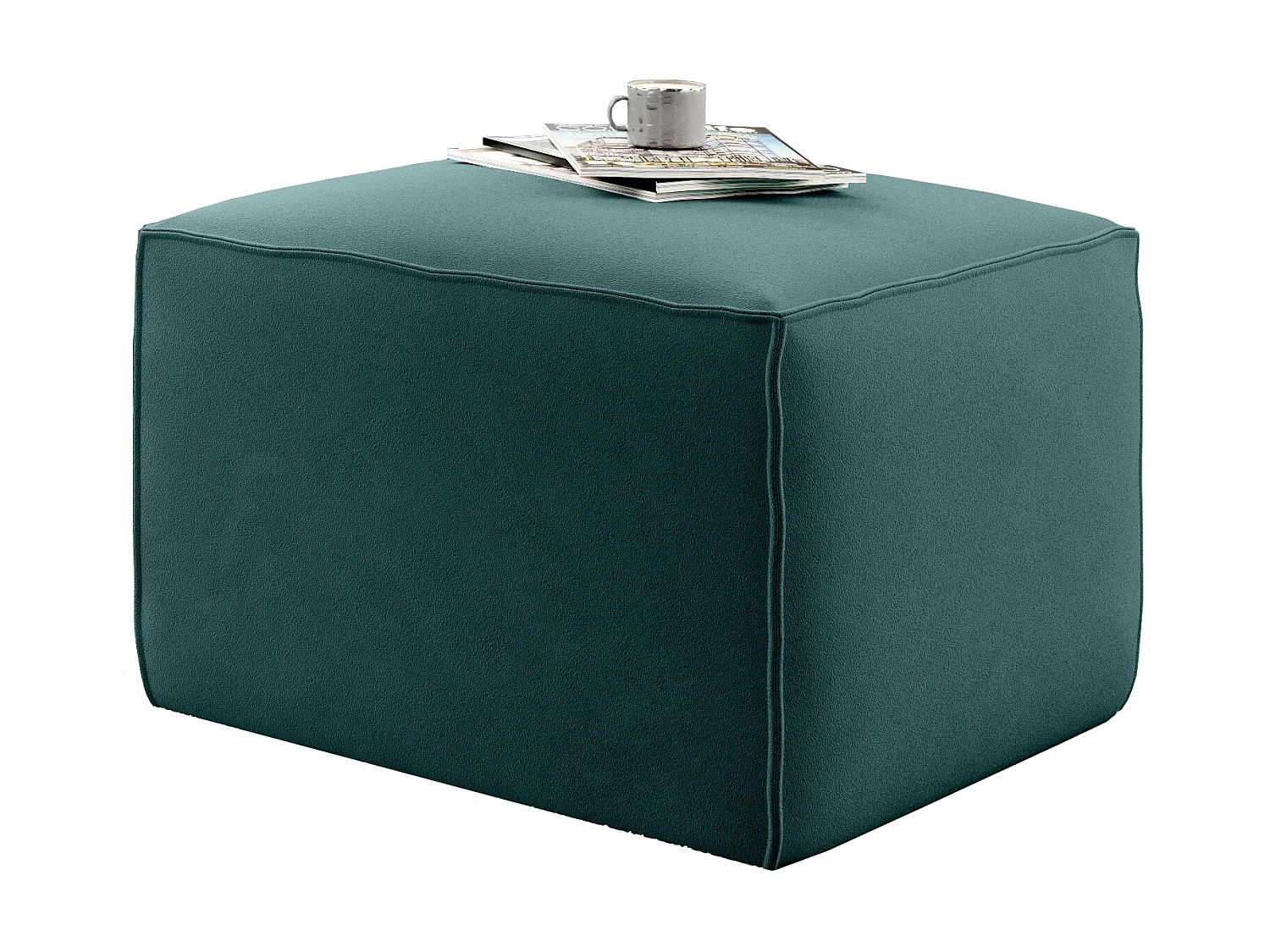 Pouf moderne velours vert Willace 88cm