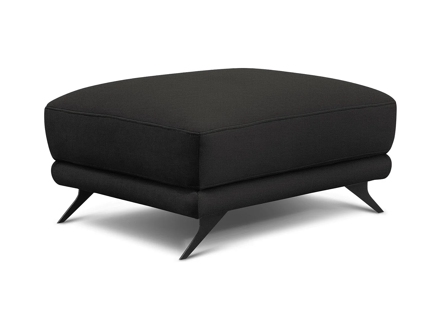 Pouf tissu doux marron et pieds métal noir Zora 82cm
