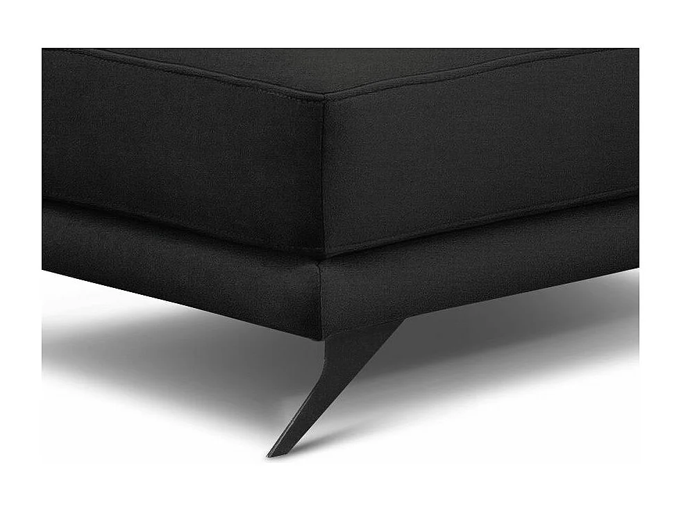 Pouf tissu doux marron et pieds métal noir Zora 82cm