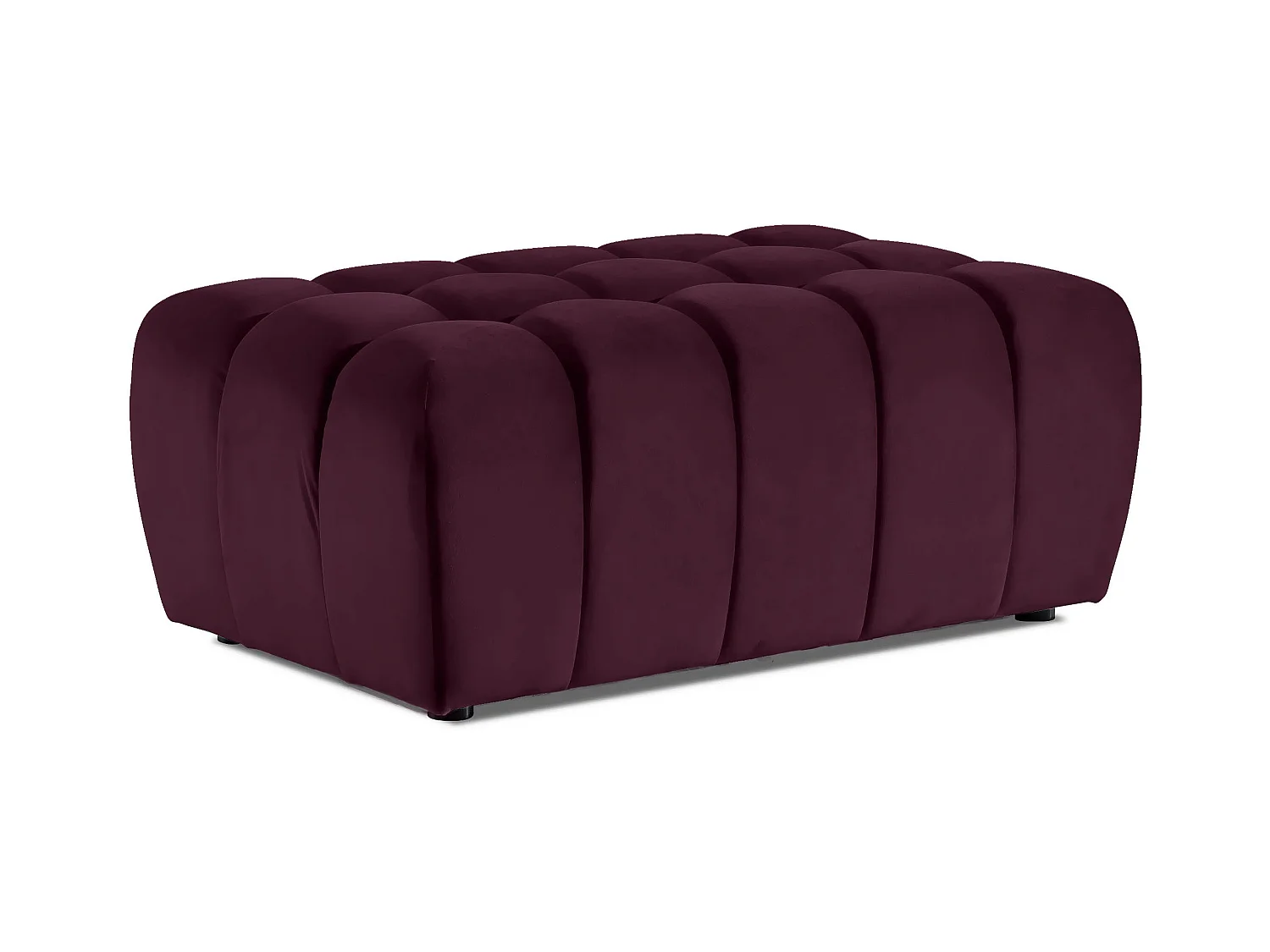 Pouf velours bordeaux Larko 102cm