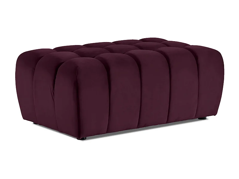 Pouf velours bordeaux Larko 102cm