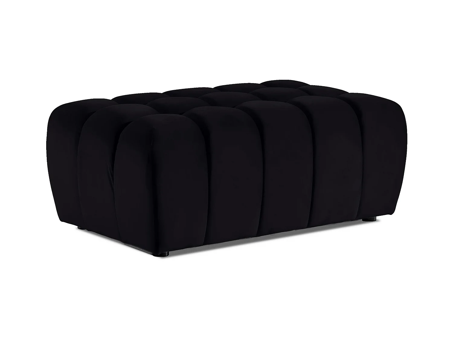 Pouf velours noir Larko 102cm
