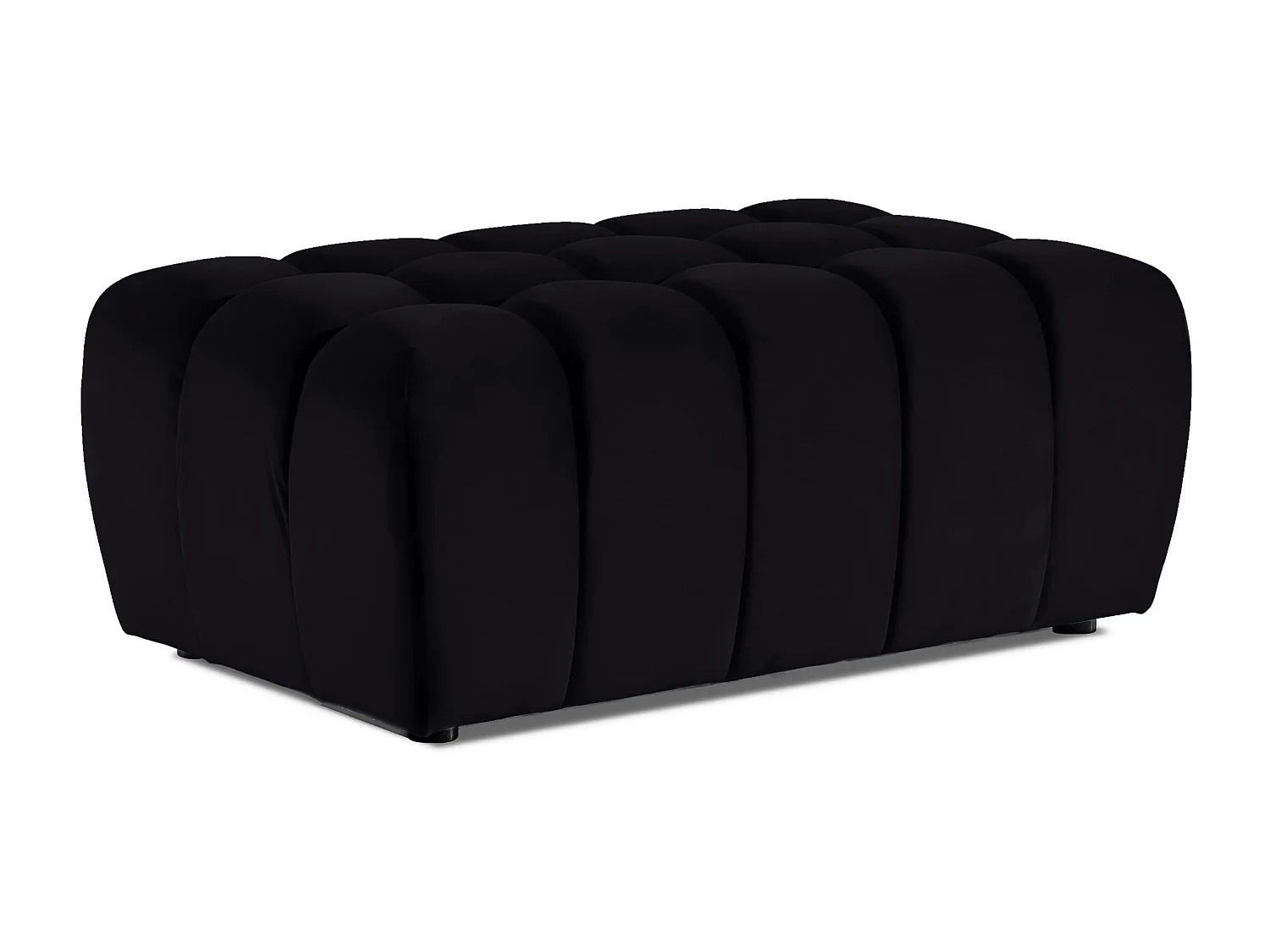Pouf velours noir Larko 102cm