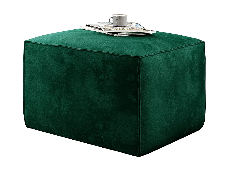 Pouf moderne tissu doux vert Willace 88cm