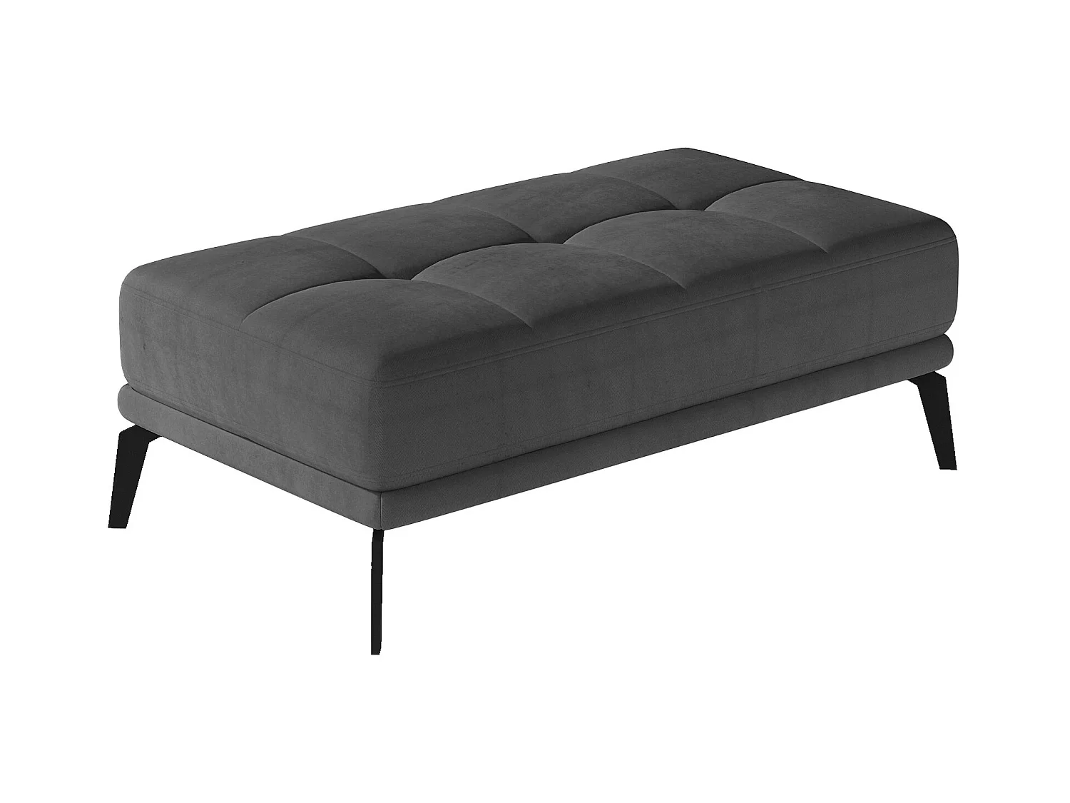 Pouf velours gris foncé Torpille 140cm