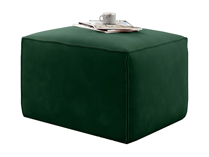 Pouf moderne tissu vert foncé Willace 88cm