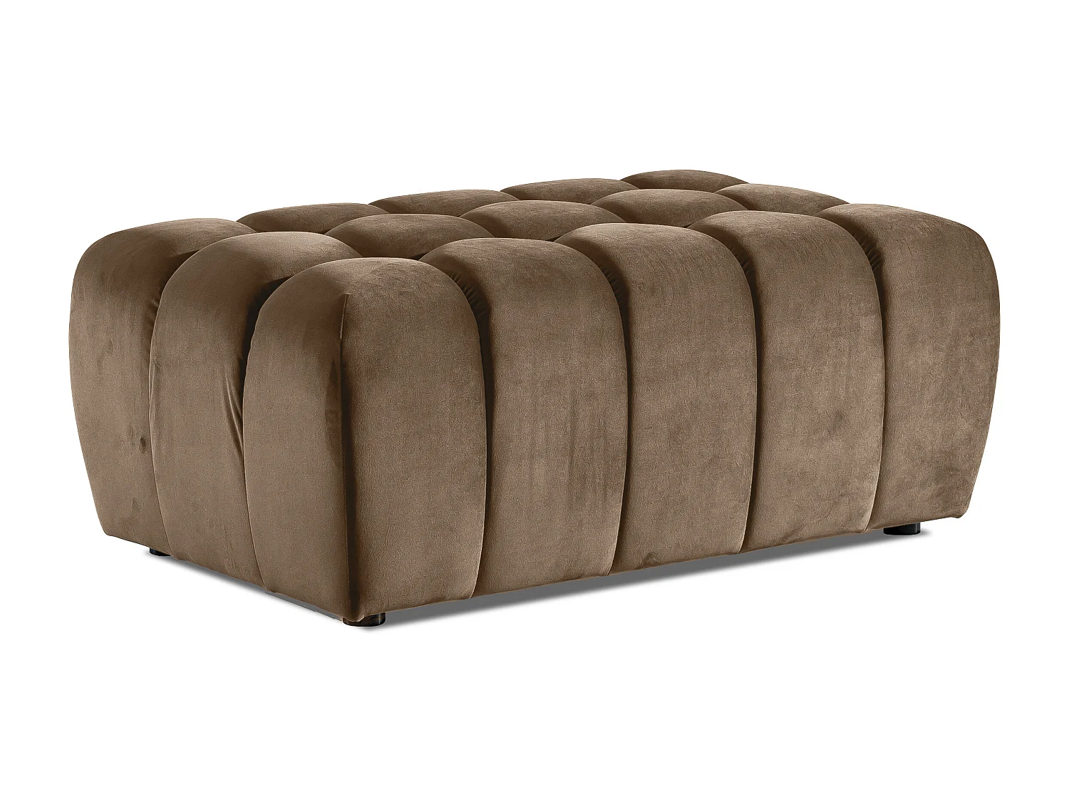 Pouf velours marron clair Larko 102cm