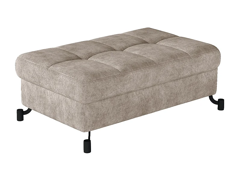 Pouf tissu matelassé beige avec coffre de rangement Lory 100cm