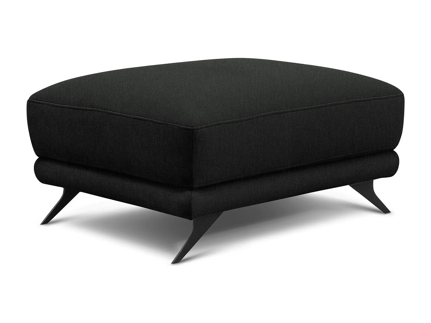 Pouf tissu noir et pieds métal noir Zora 82cm
