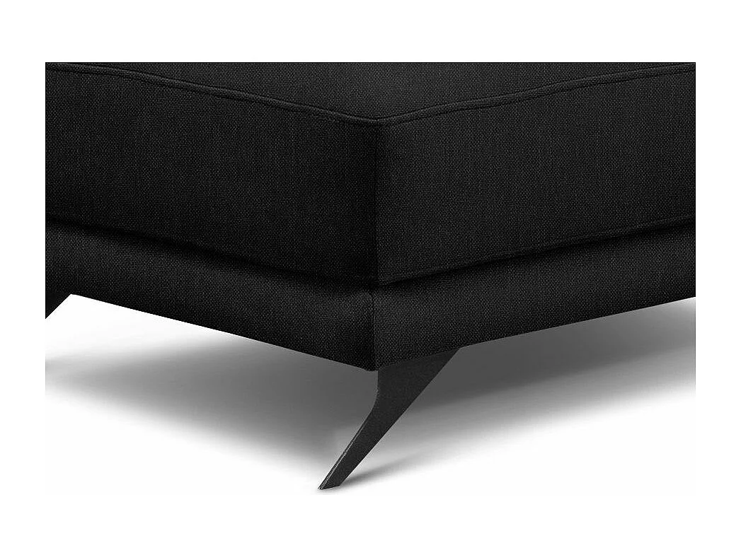 Pouf tissu noir et pieds métal noir Zora 82cm