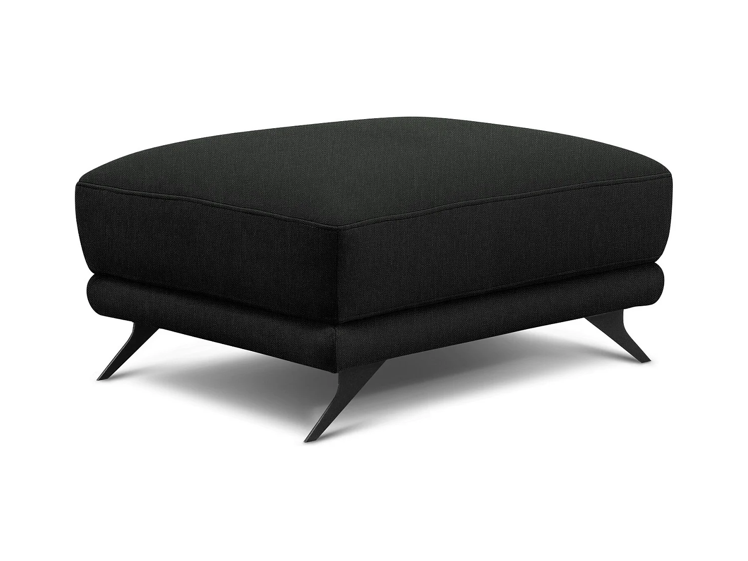 Pouf tissu noir et pieds métal noir Zora 82cm