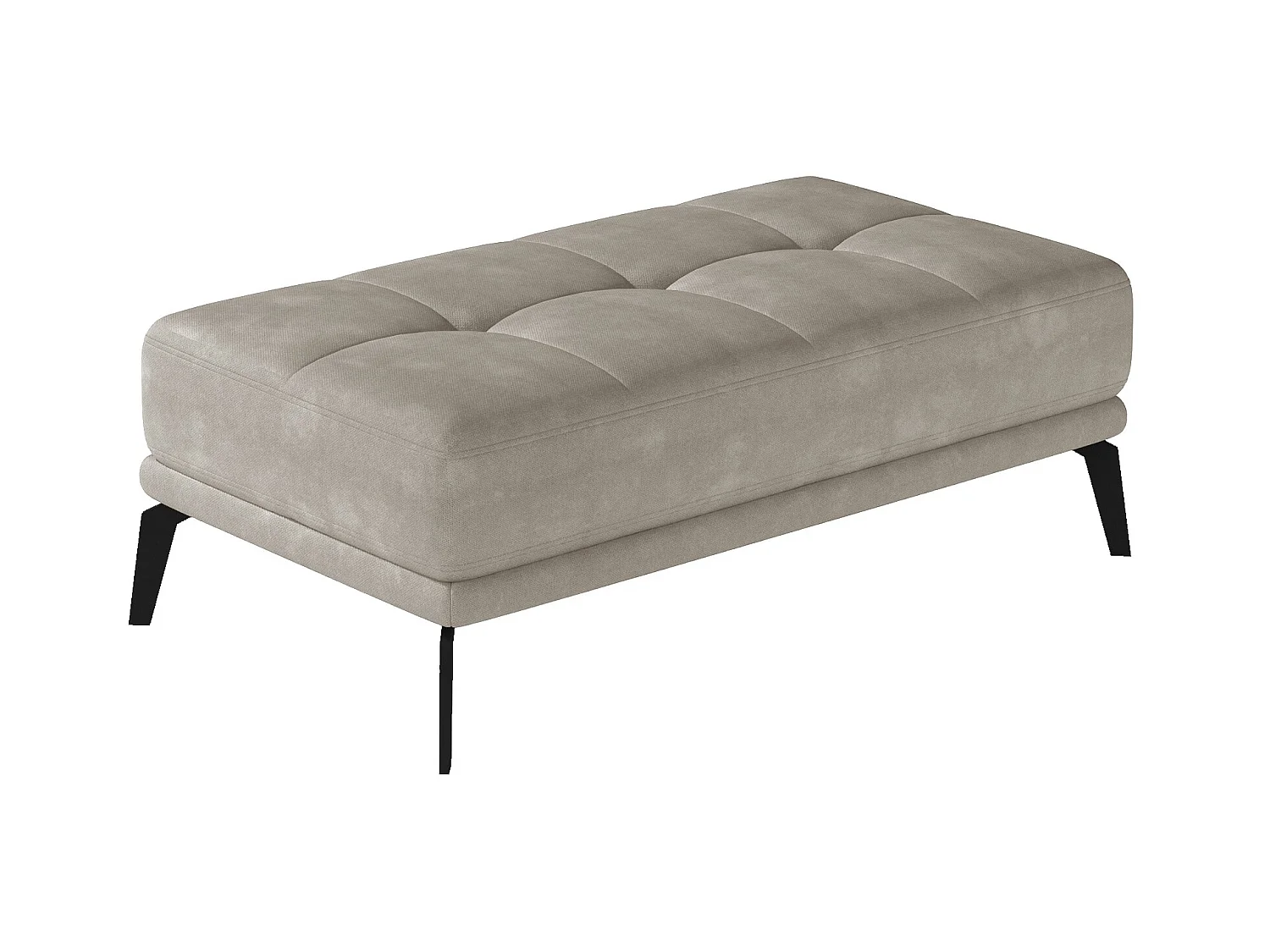 Pouf velours beige clair Torpille 140cm