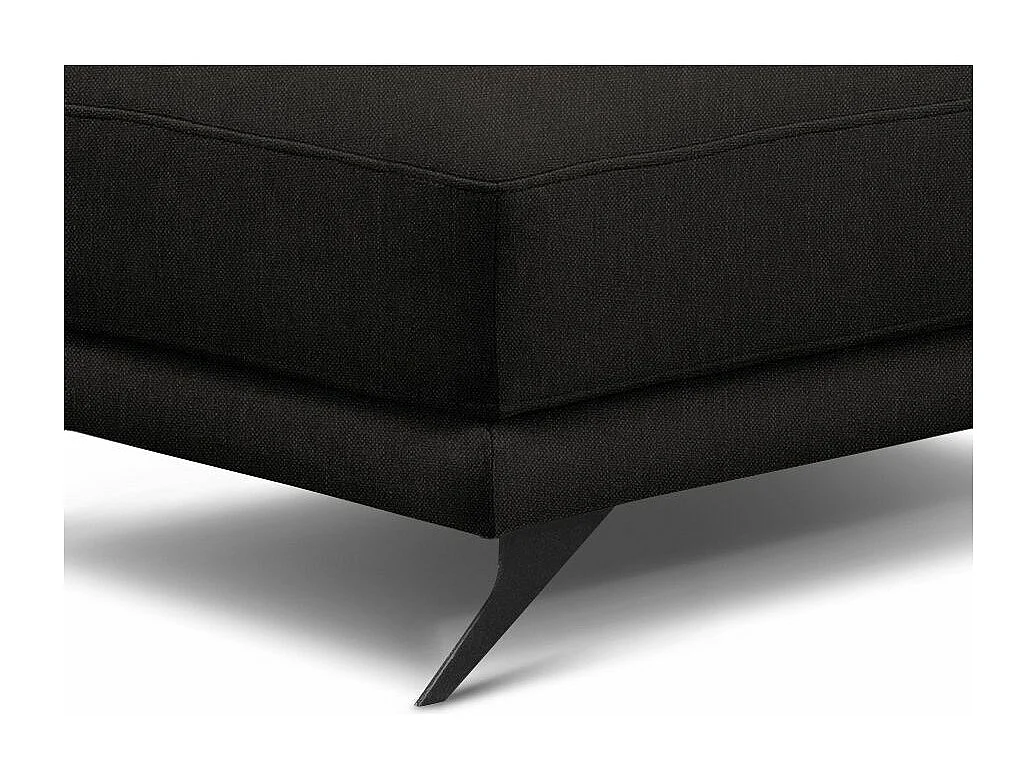 Pouf tissu marron et pieds métal noir Zora 82cm