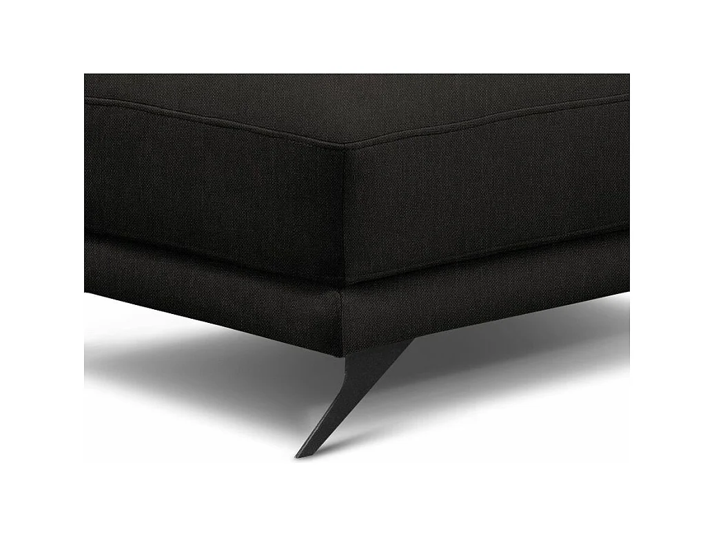 Pouf tissu marron et pieds métal noir Zora 82cm