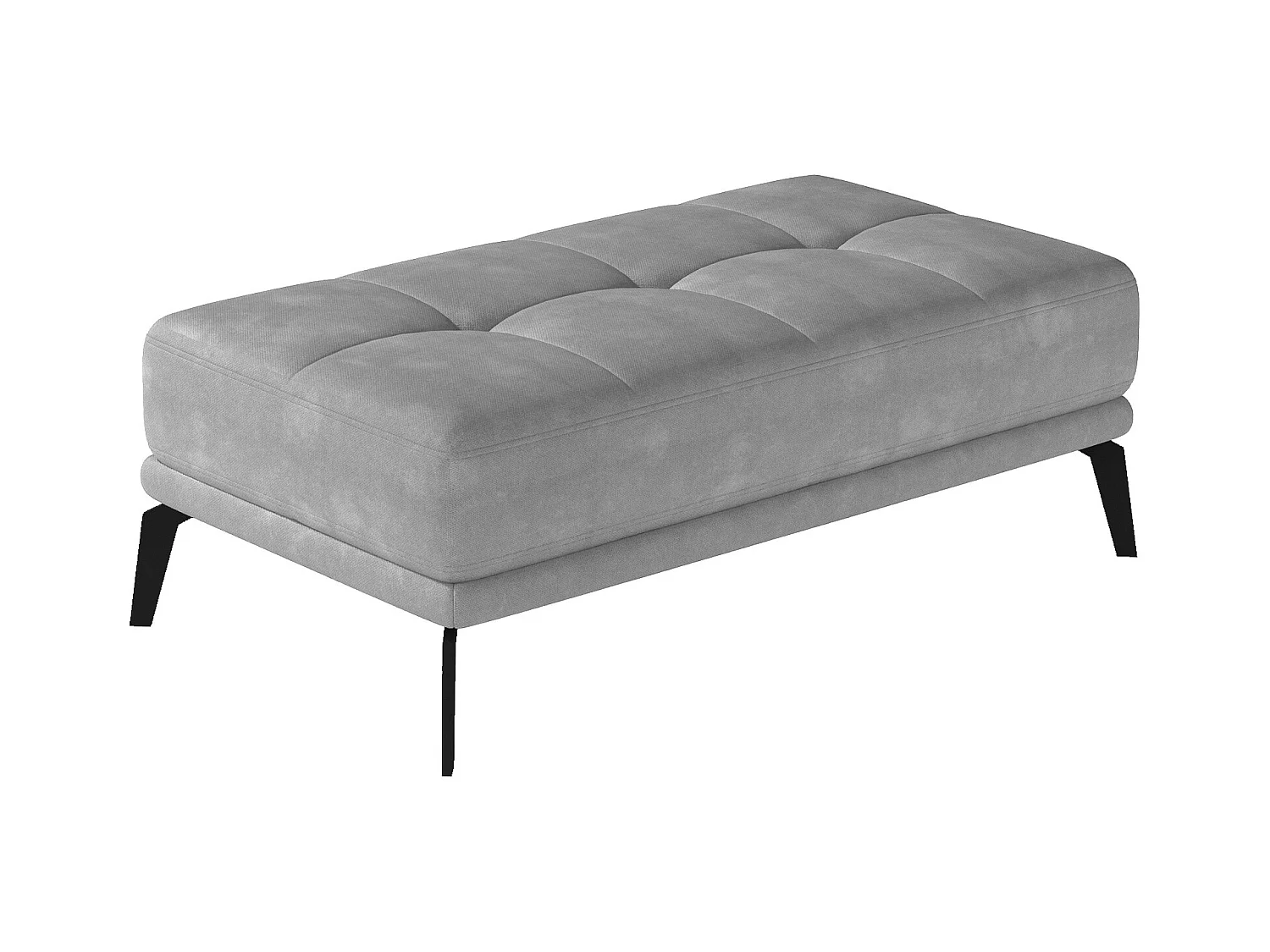 Pouf velours gris clair Torpille 140cm