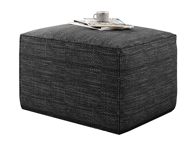 Pouf moderne tissu gris foncé chiné Willace 88cm