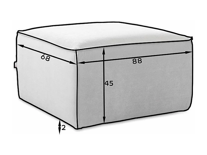 Pouf moderne tissu gris foncé chiné Willace 88cm