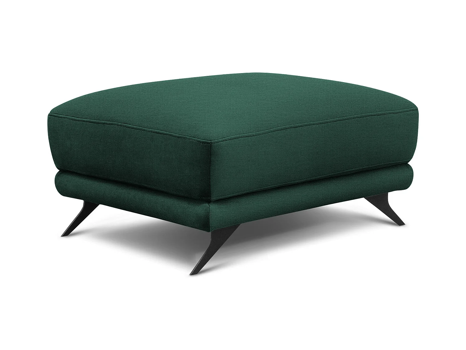 Pouf tissu doux vert et pieds métal noir Zora 82cm
