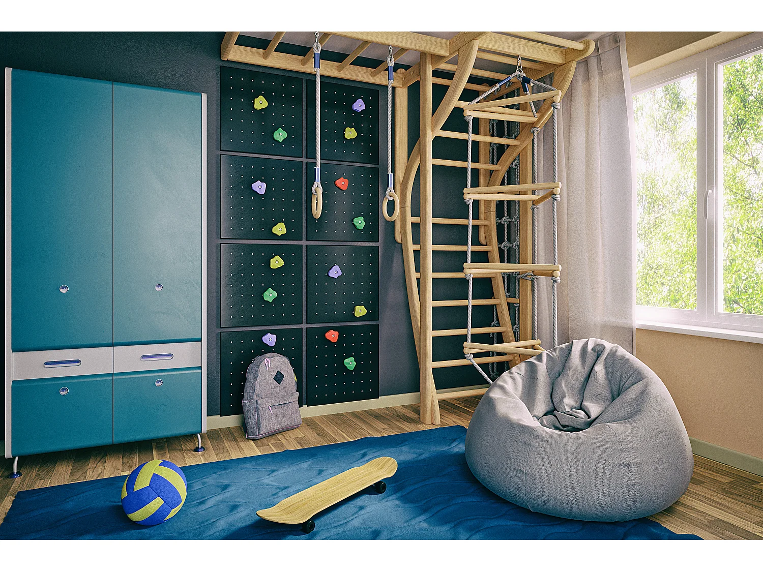 Pouf poire en tissu Komo-Couleur Gris clair