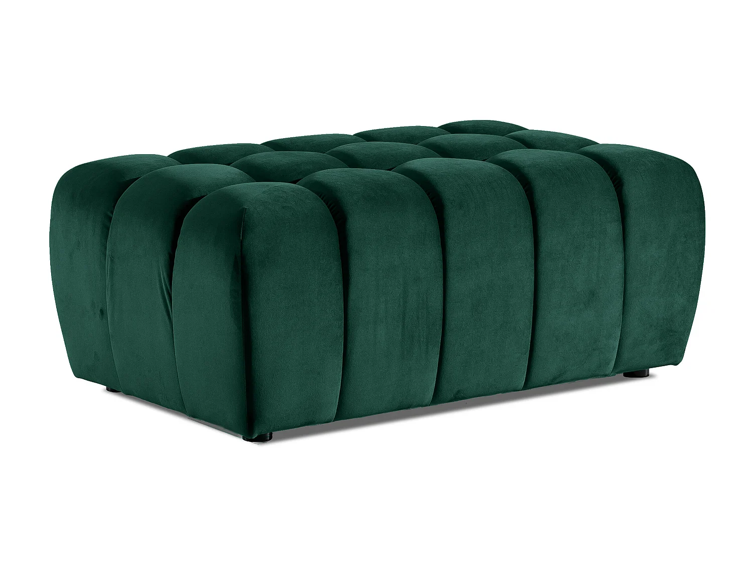 Pouf velours vert Larko 102cm