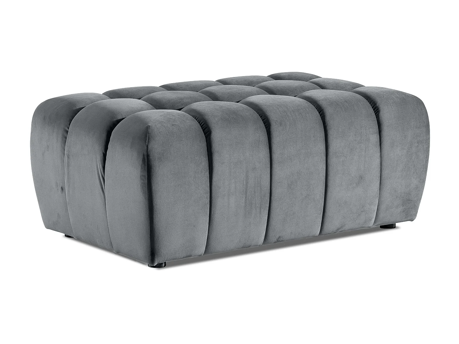 Pouf velours gris clair Larko 102cm