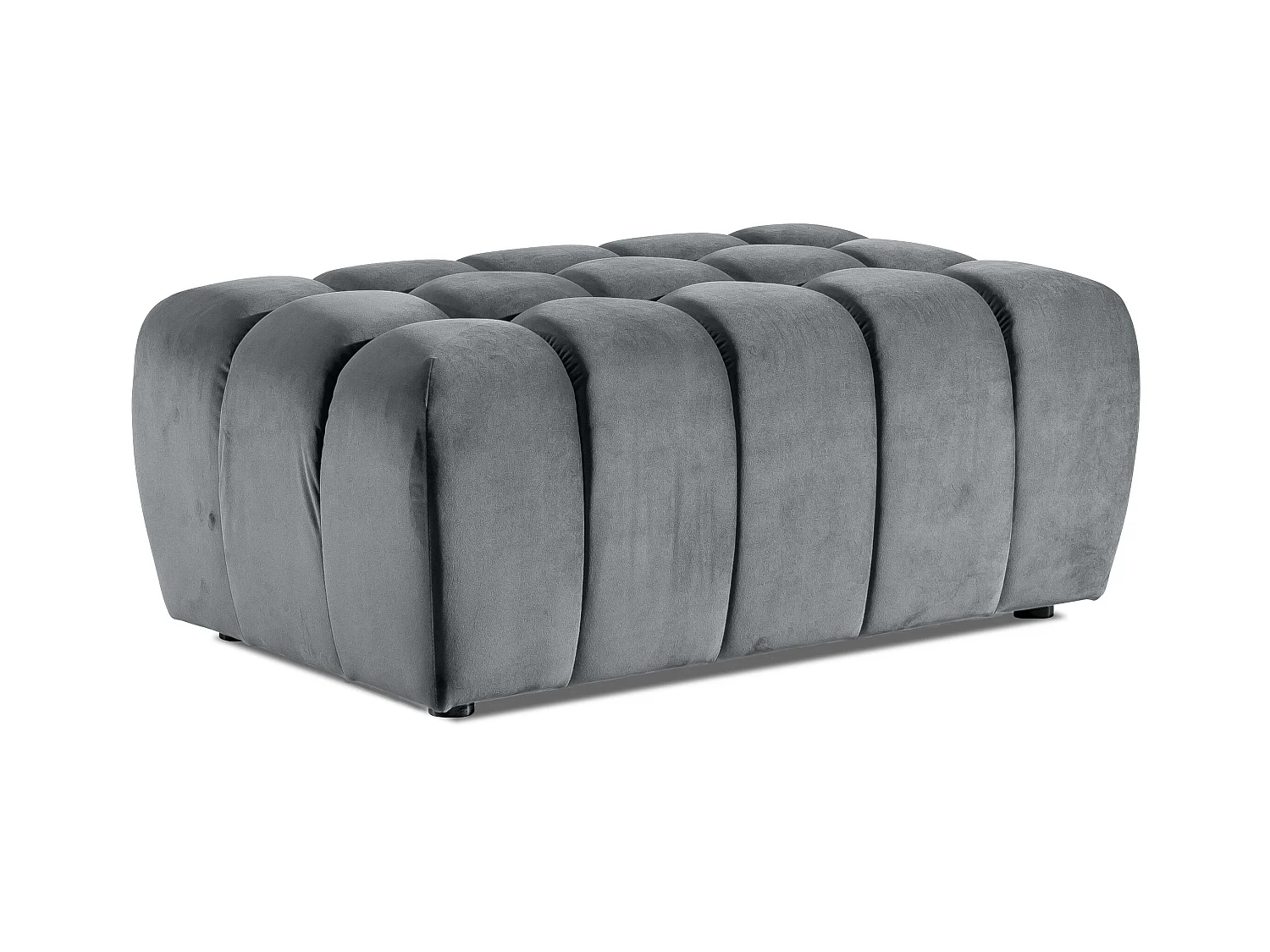 Pouf velours gris clair Larko 102cm
