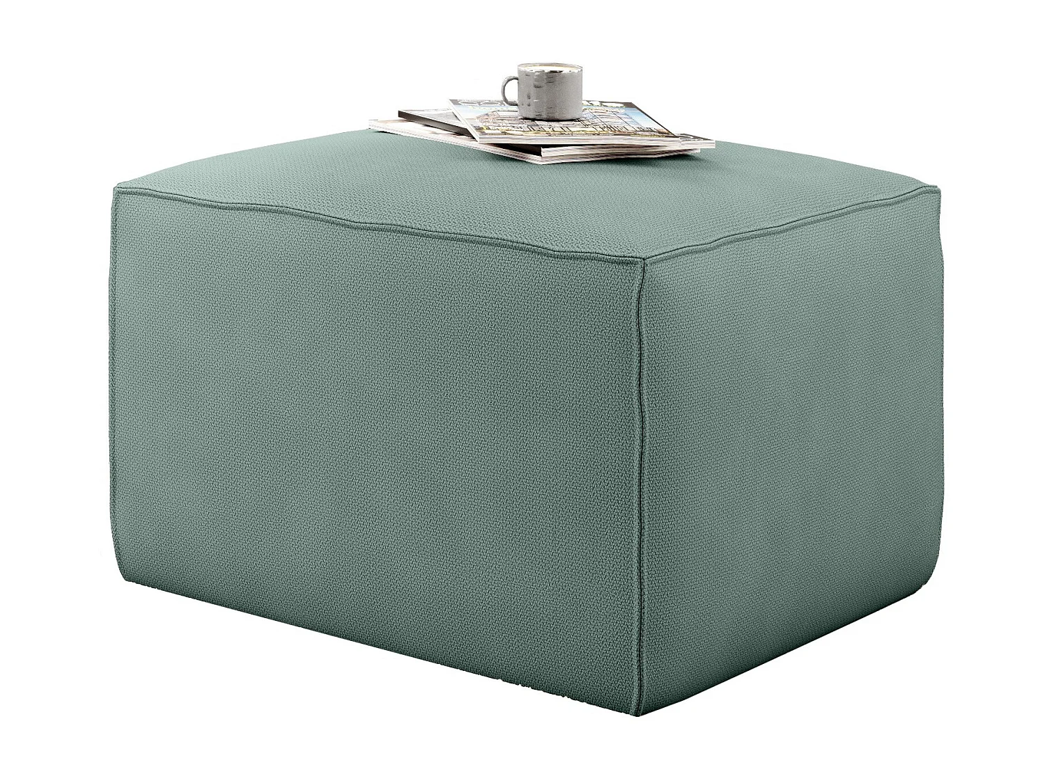 Pouf moderne tissu vert clair Willace 88cm