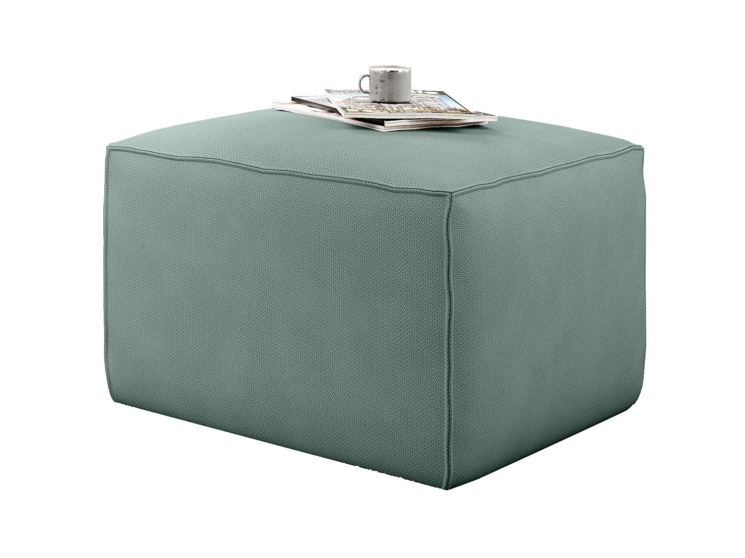 Pouf moderne tissu vert clair Willace 88cm