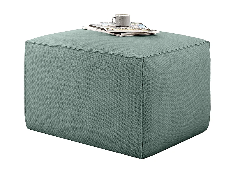 Pouf moderne tissu vert clair Willace 88cm