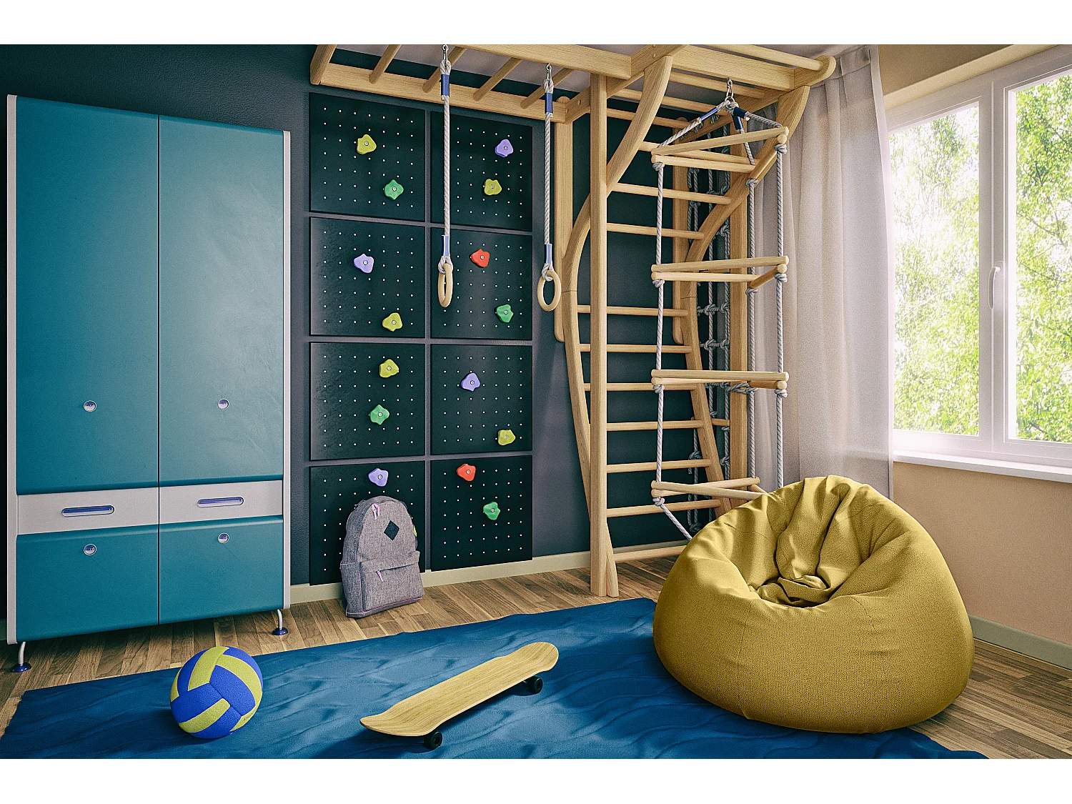 Pouf poire en tissu Komo-Couleur Vert olive