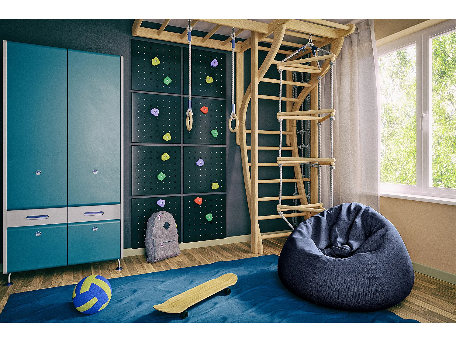 Pouf poire en tissu Komo-Couleur Vert olive