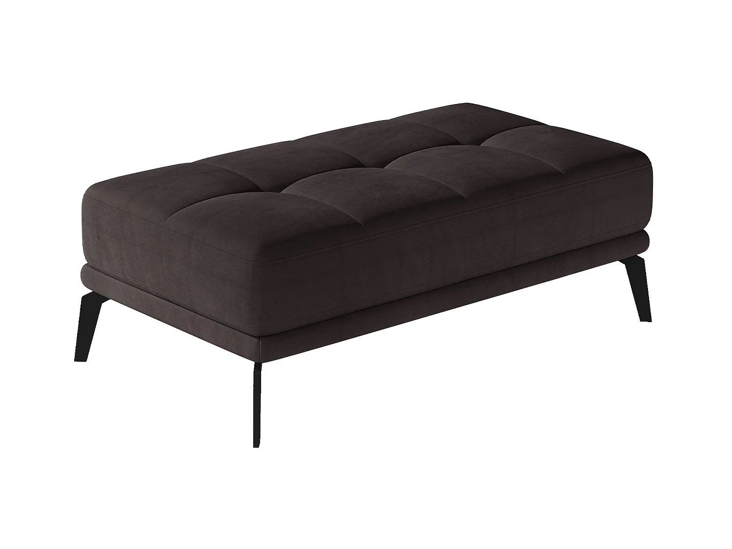 Pouf velours marron Torpille 140cm