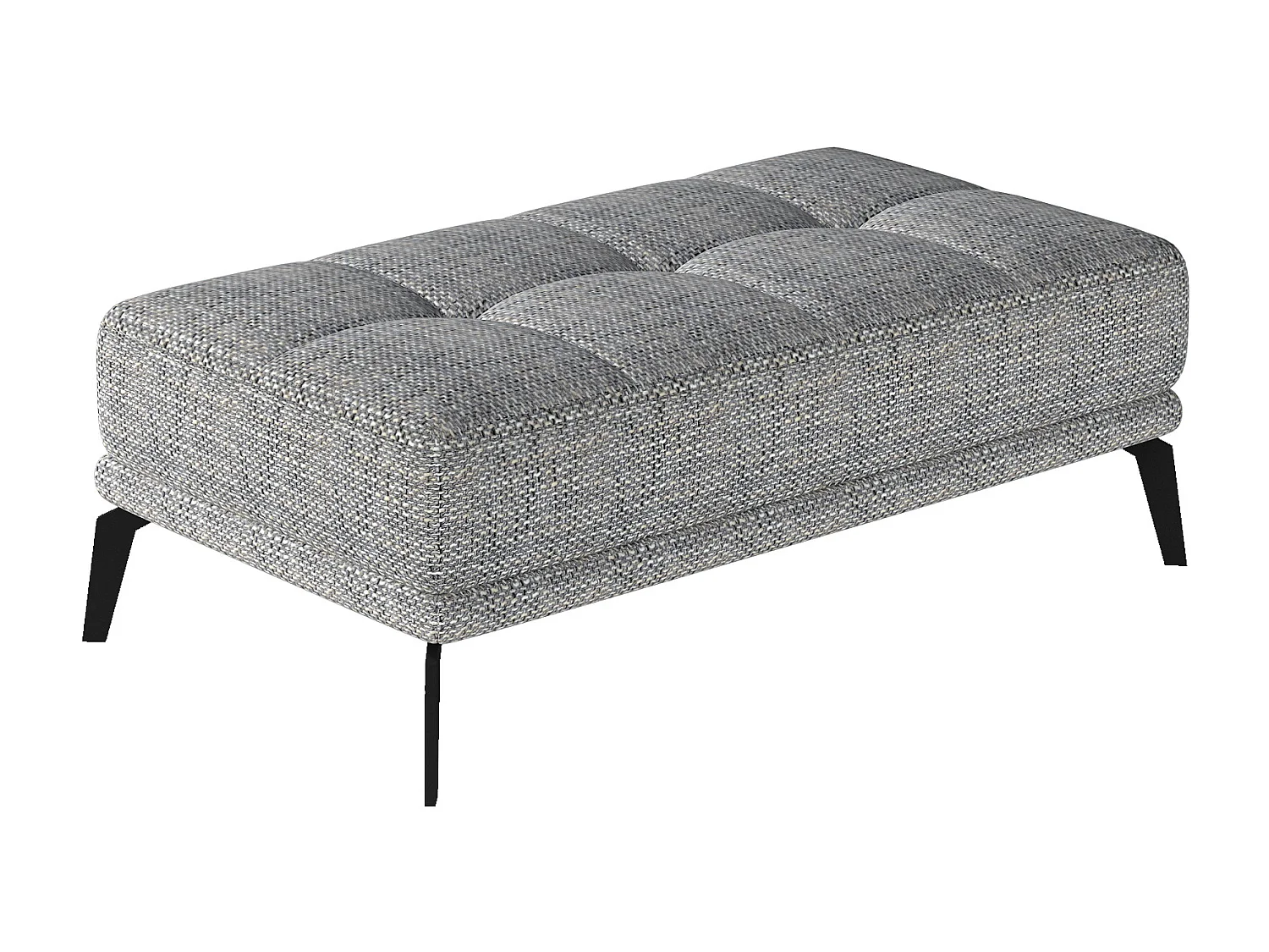 Pouf tissu gris chiné Torpille 140cm