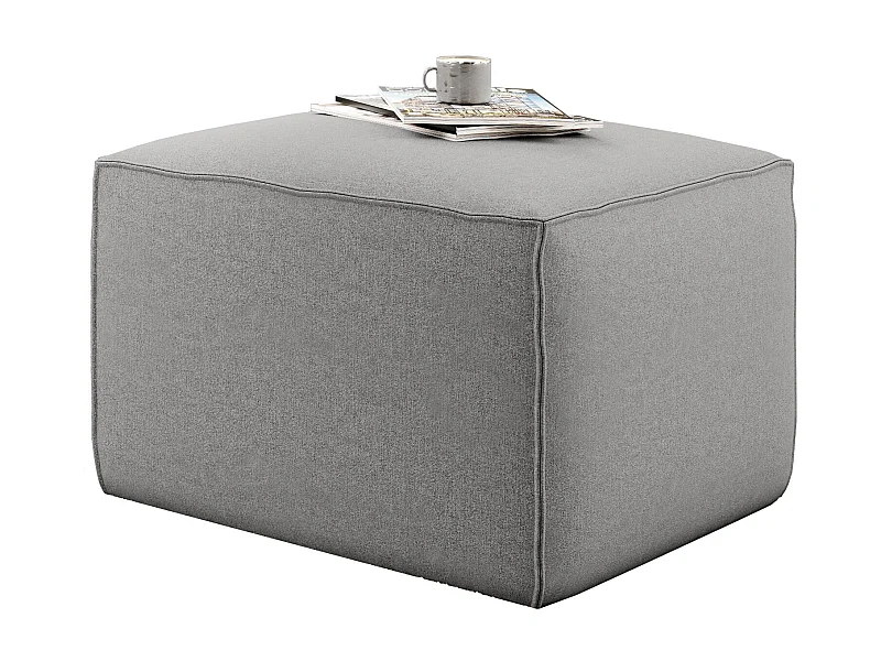 Pouf moderne tissu gris clair Willace 88cm