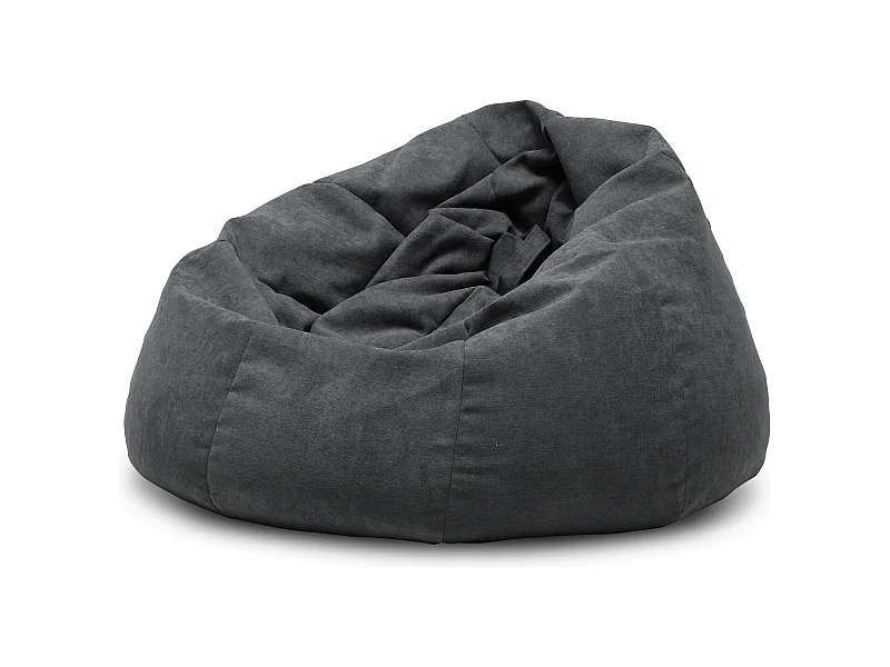 Pouf poire en tissu Komo-Couleur Gris foncé