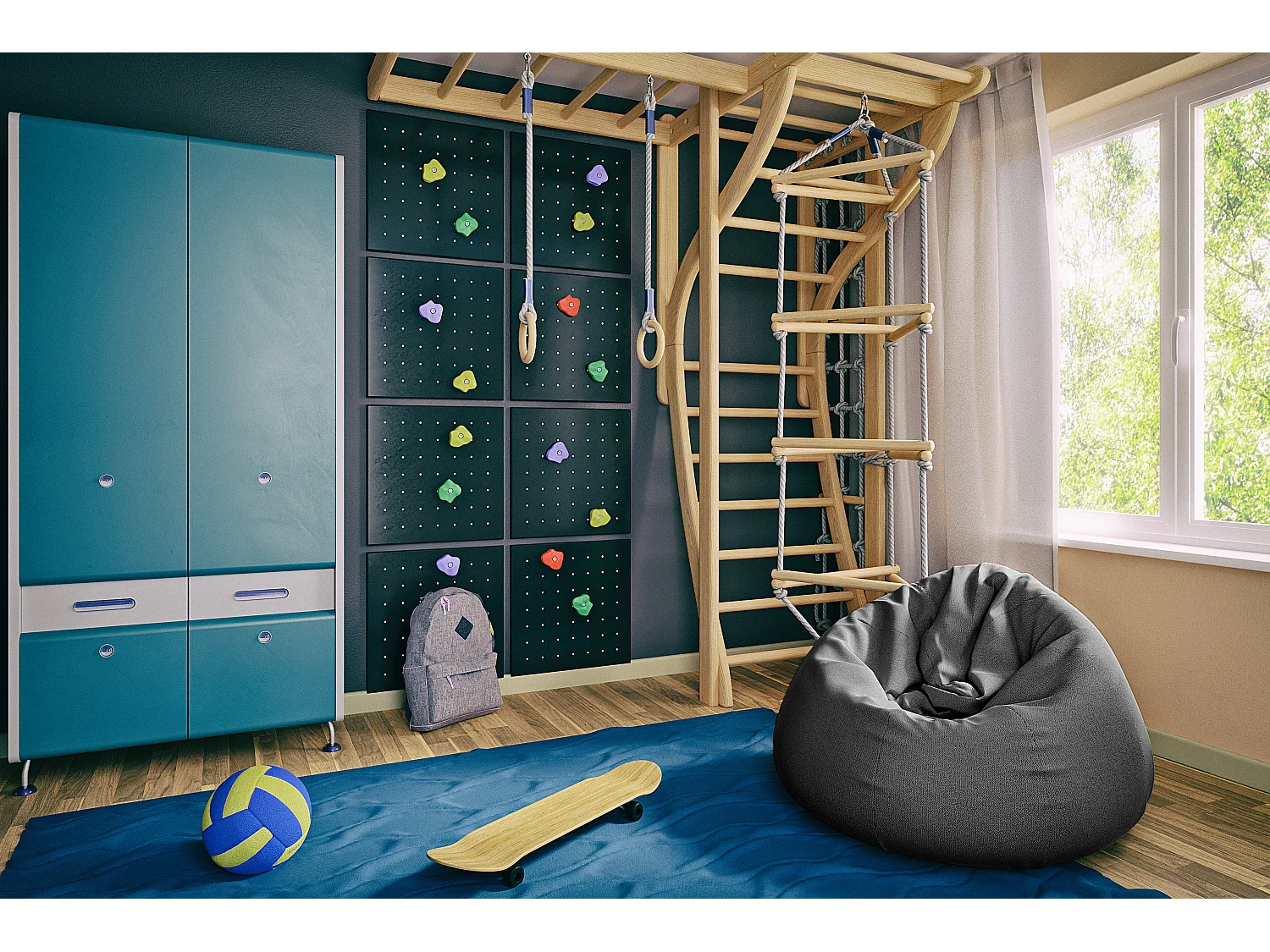 Pouf poire en tissu Komo-Couleur Gris foncé