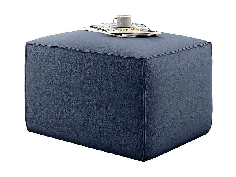 Pouf moderne tissu bleu clair Willace 88cm
