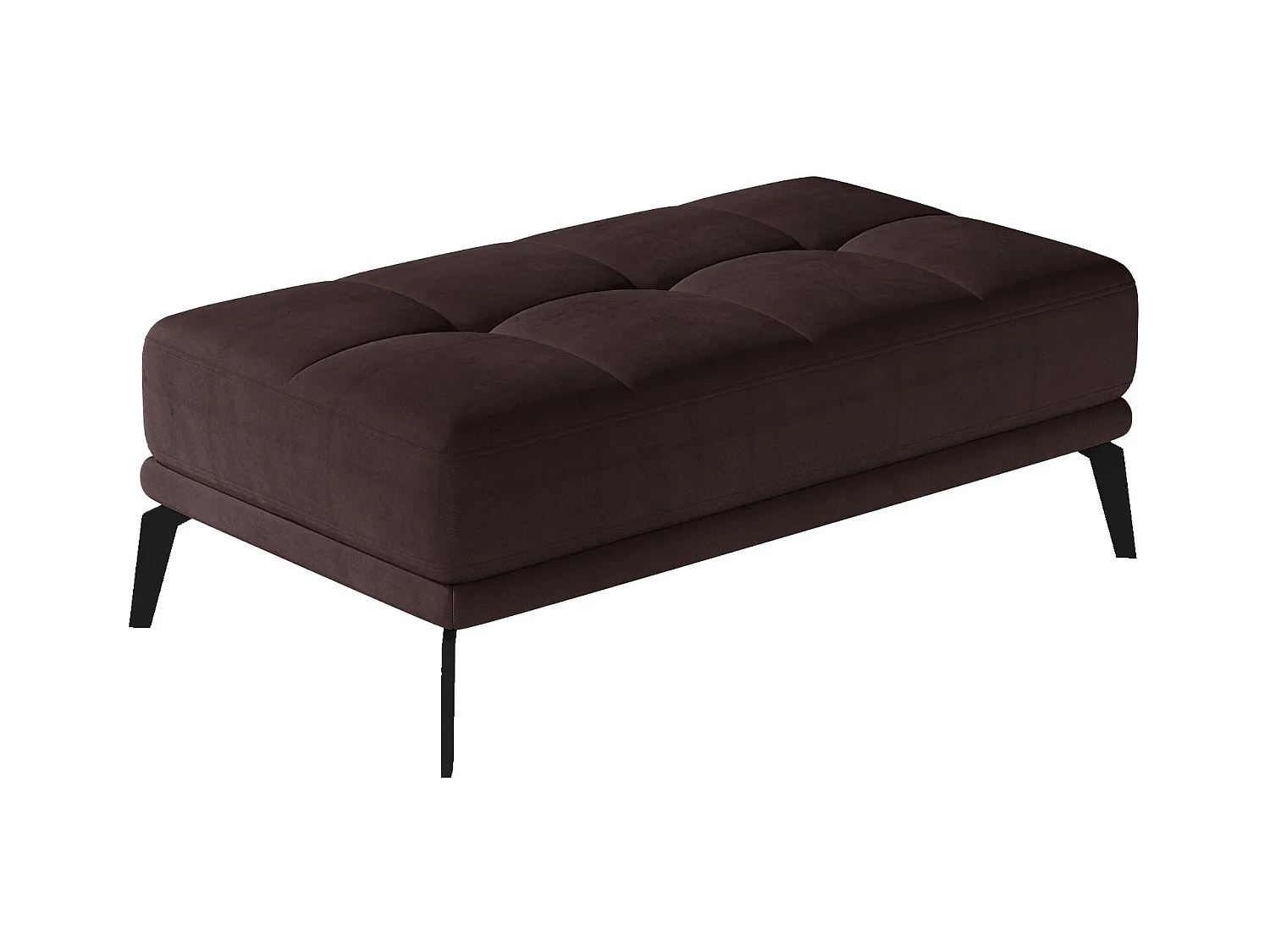 Pouf velours marron foncé Torpille 140cm