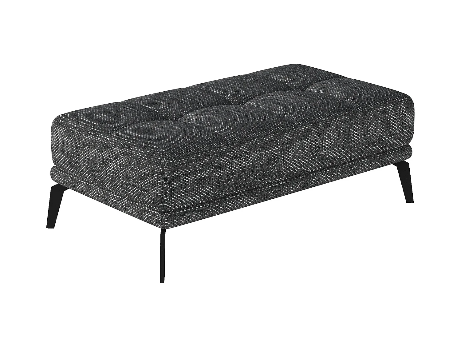 Pouf tissu noir chiné Torpille 140cm