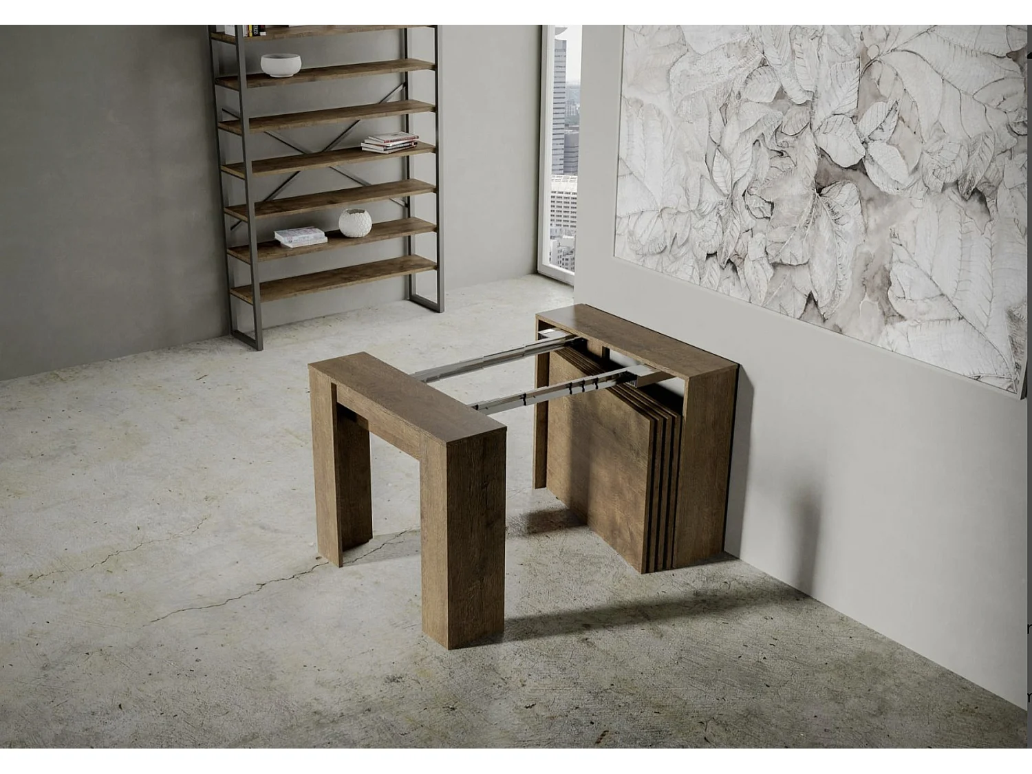 Console extensible en bois Barry-Couleur Naturel