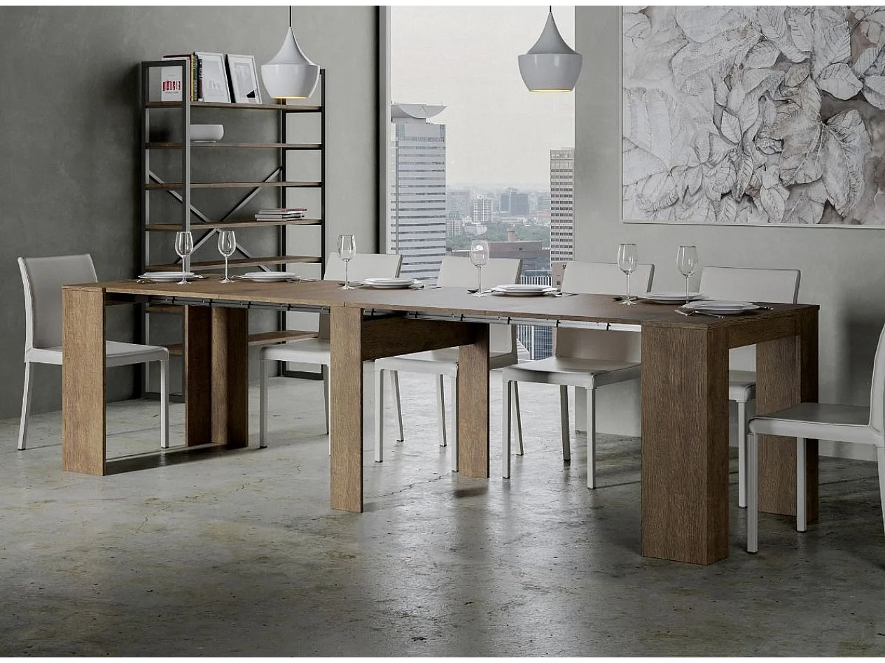 Console extensible en bois Barry-Couleur Naturel