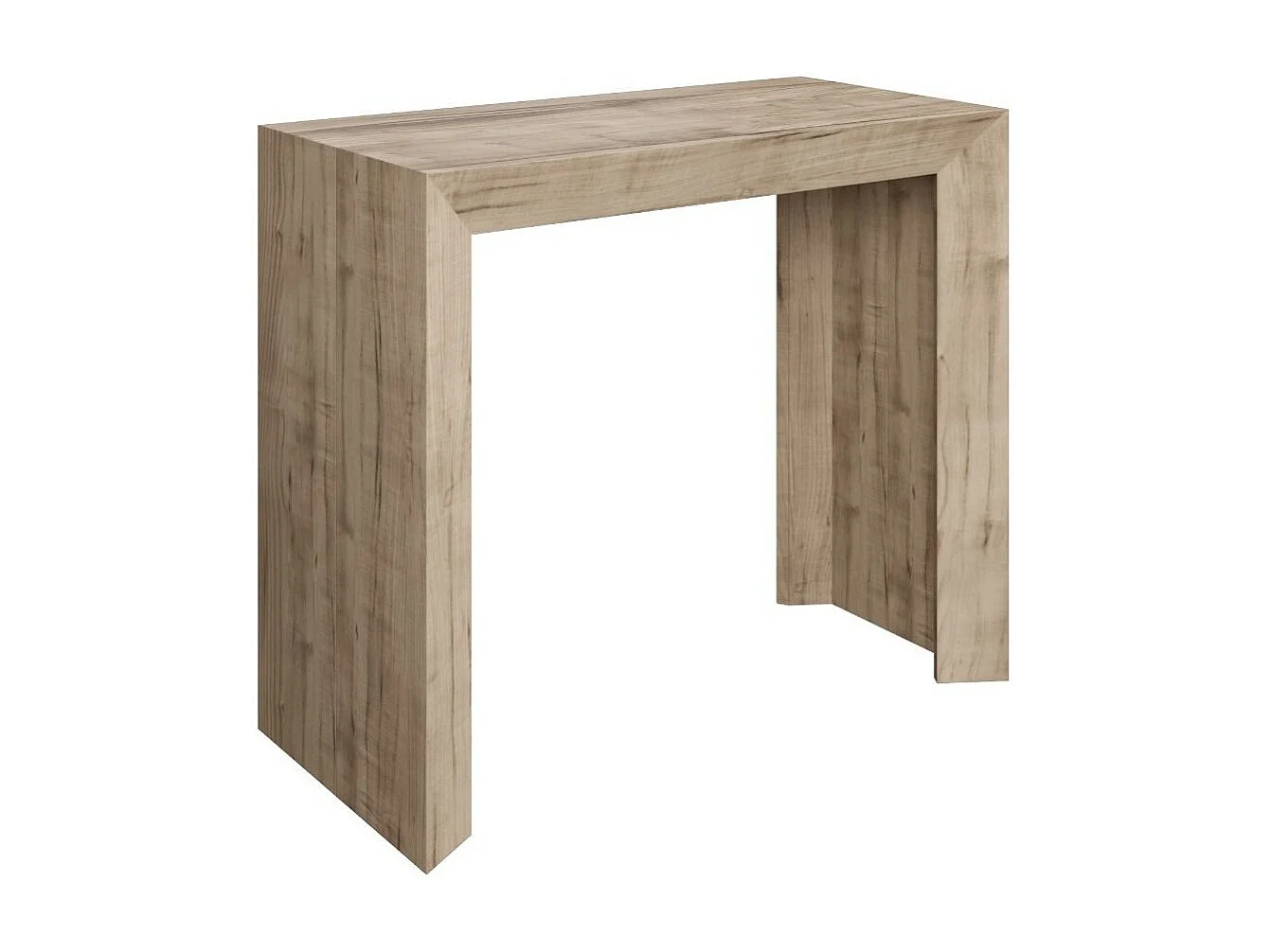 Console extensible chêne naturel melaminé 12 personnes 45 à 305cm Genève