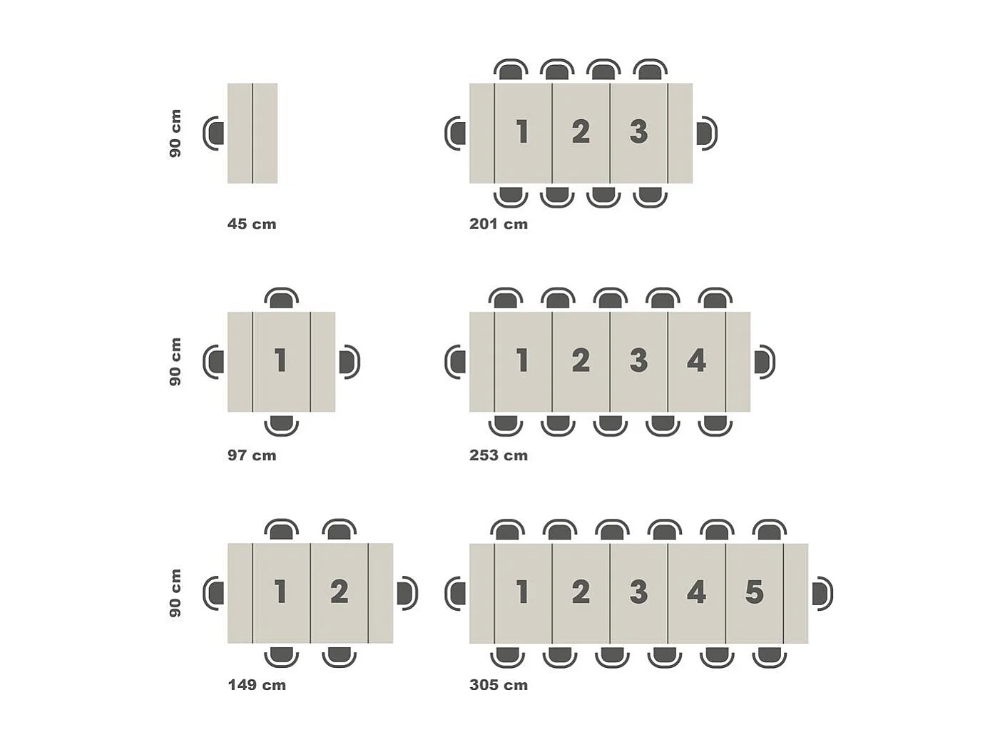 Console extensible chêne naturel melaminé 12 personnes 45 à 305cm Genève