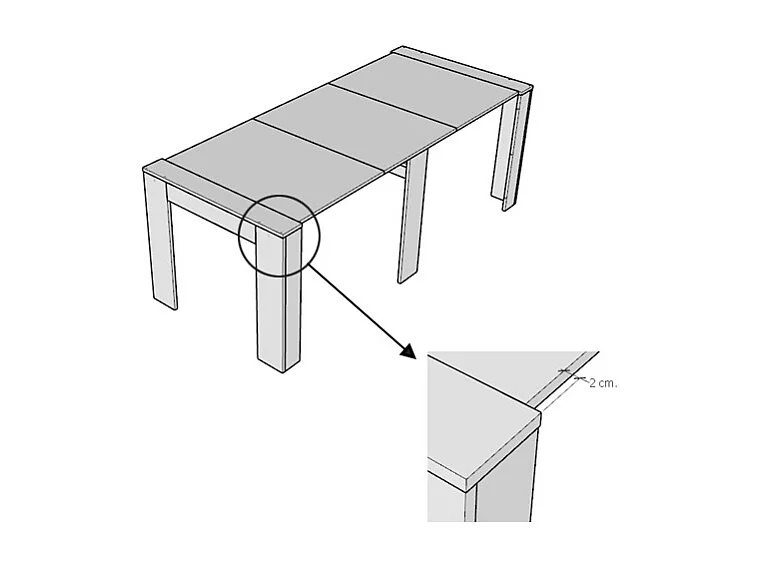 Kleine Kuba uitschuifbare houten console 90x25/211 cm-Kleur Houtskool grijs