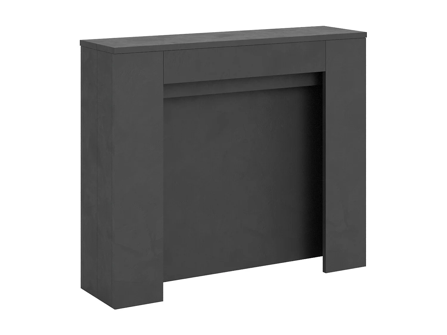 Console Extensible 90x25/211 cm Kiba anthracite spatulé rallonges internes