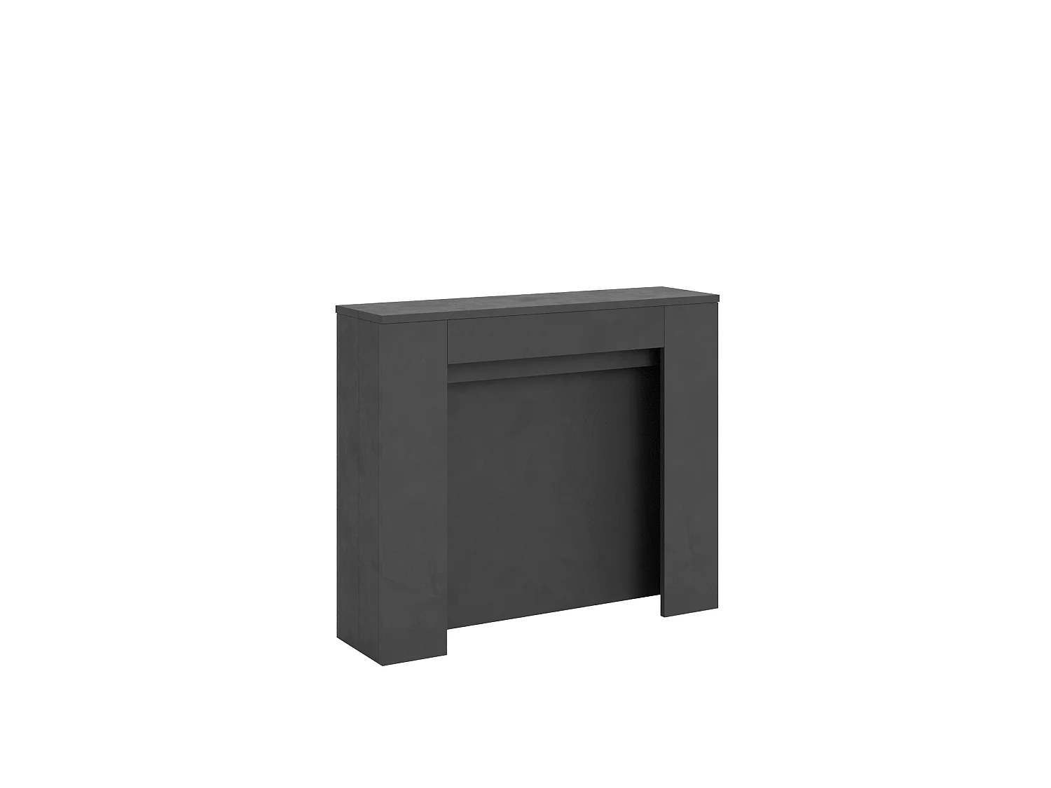 Console Extensible 90x25/211 cm Kiba anthracite spatulé rallonges internes