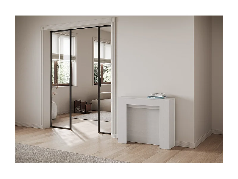 Konsola rozkładana 90x25/211 cm Kiba Biały Jesion